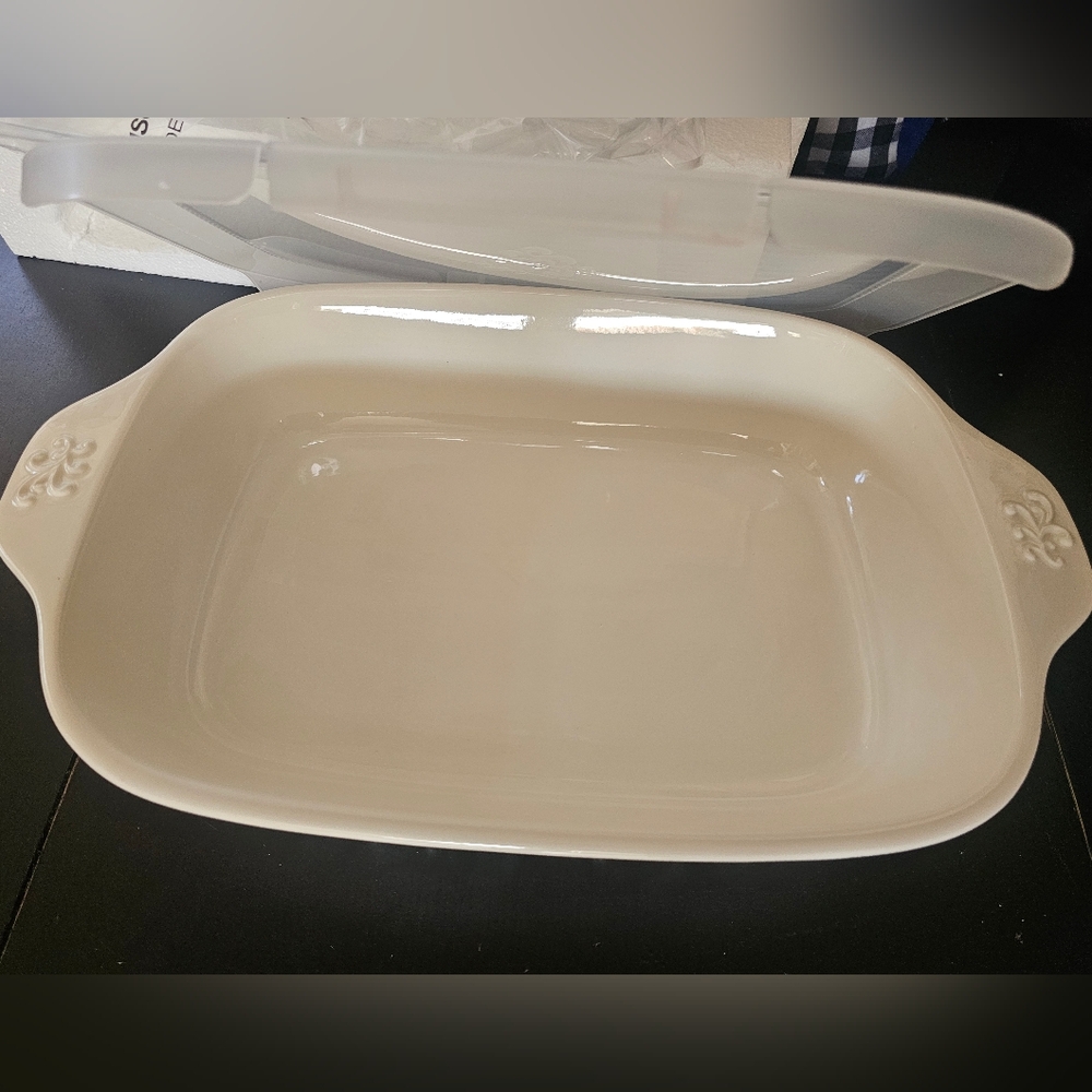Princess House Marbella 9x13 Baking Dish #3491 White New in Box - Picture 5 of 12